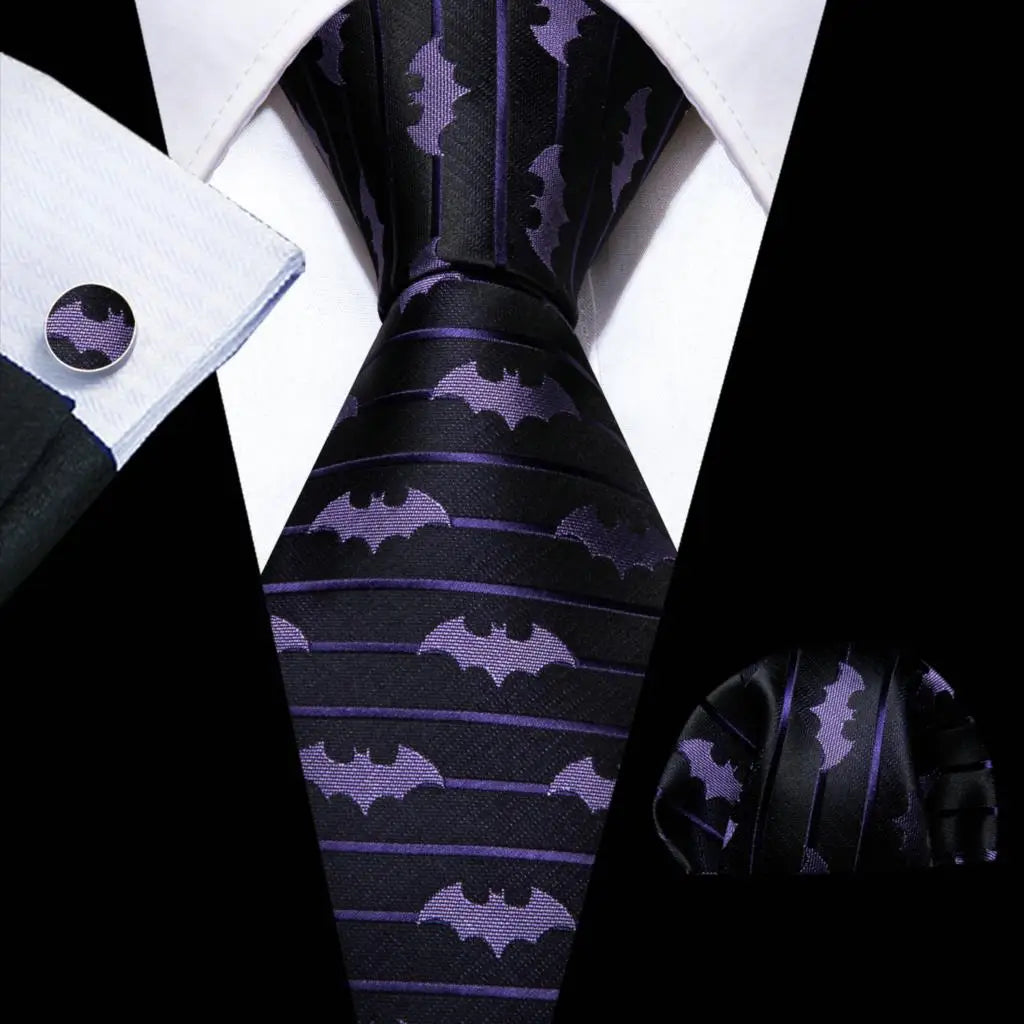 Cravate Homme en Soie Violette Unie avec Pochette Barry.Wang, Ensemble de Cravate et Mouchoir de Poche, Nœuds Papillons Floraux Paisley pour Homme, Cadeau pour Fête, Marié