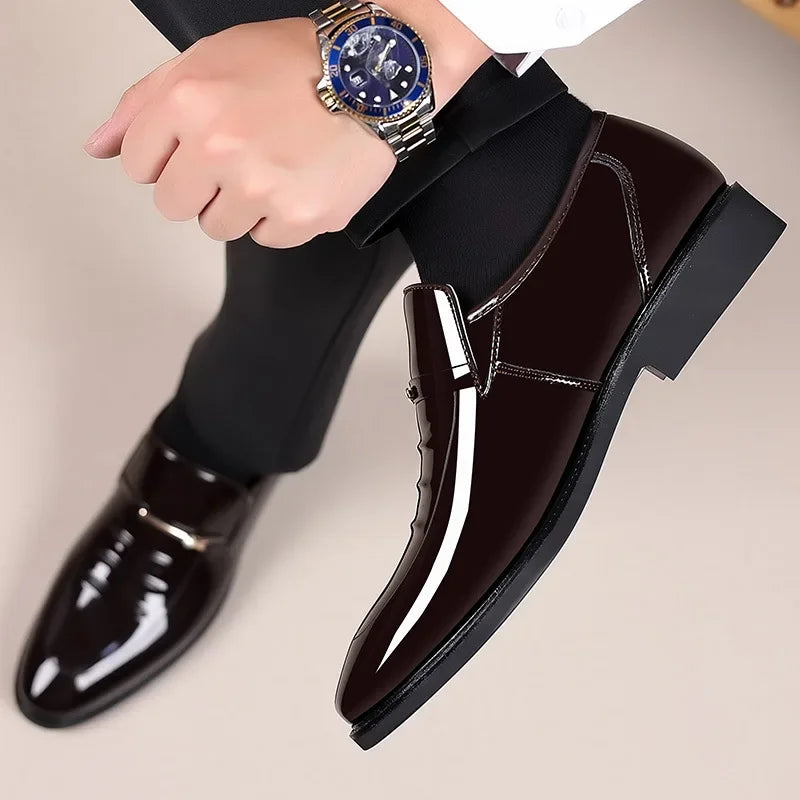 Chaussures habillées pour homme Pointures 38-49, Mocassins formels à haut brillant, Chaussures de mariage de luxe, Chaussures de conduite décontractées et confortables pour hommes