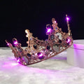 Light Up Bride Hair Accessories Alloy Crystal Party LED Glow Luminous Crown Rhinestone Tiara Flower Queen Wedding Festival Party