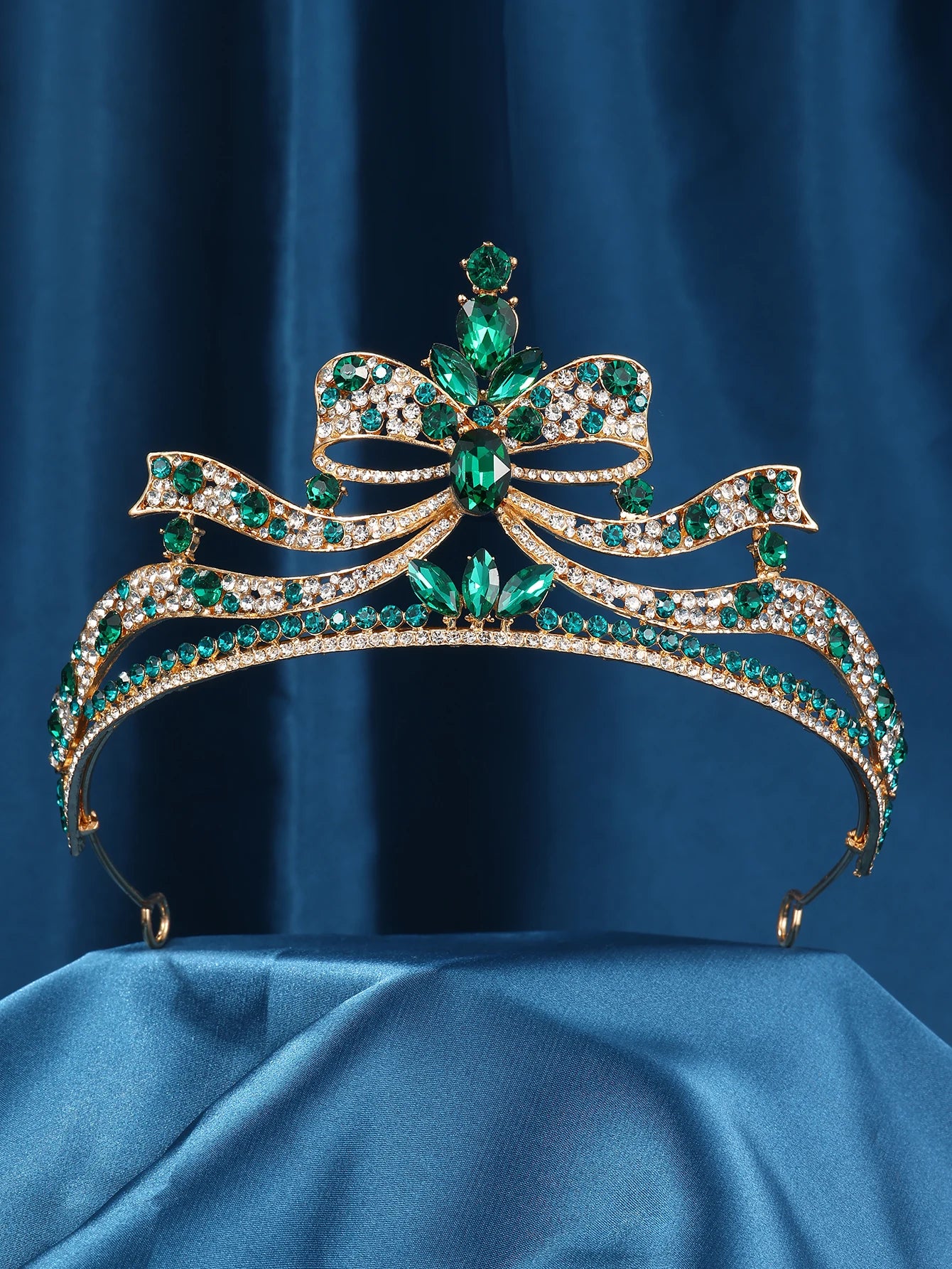 Accessoires pour femmes - Bandeaux de mariage - Bijoux de cheveux pour fiançailles - Serre-têtes en forme de nœud - Tiaras romantiques - Diadèmes de concours de beauté