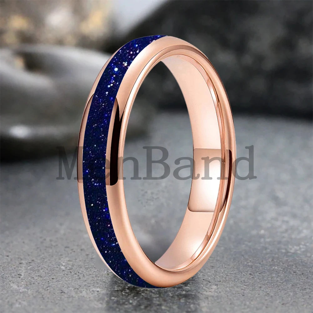 Bague de mariage pour homme 4/6/8mm - Bague en carbure de tungstène avec sable galactique concassé Espace cosmique Bague de mariage unisexe Bague de fiançailles Pour lui