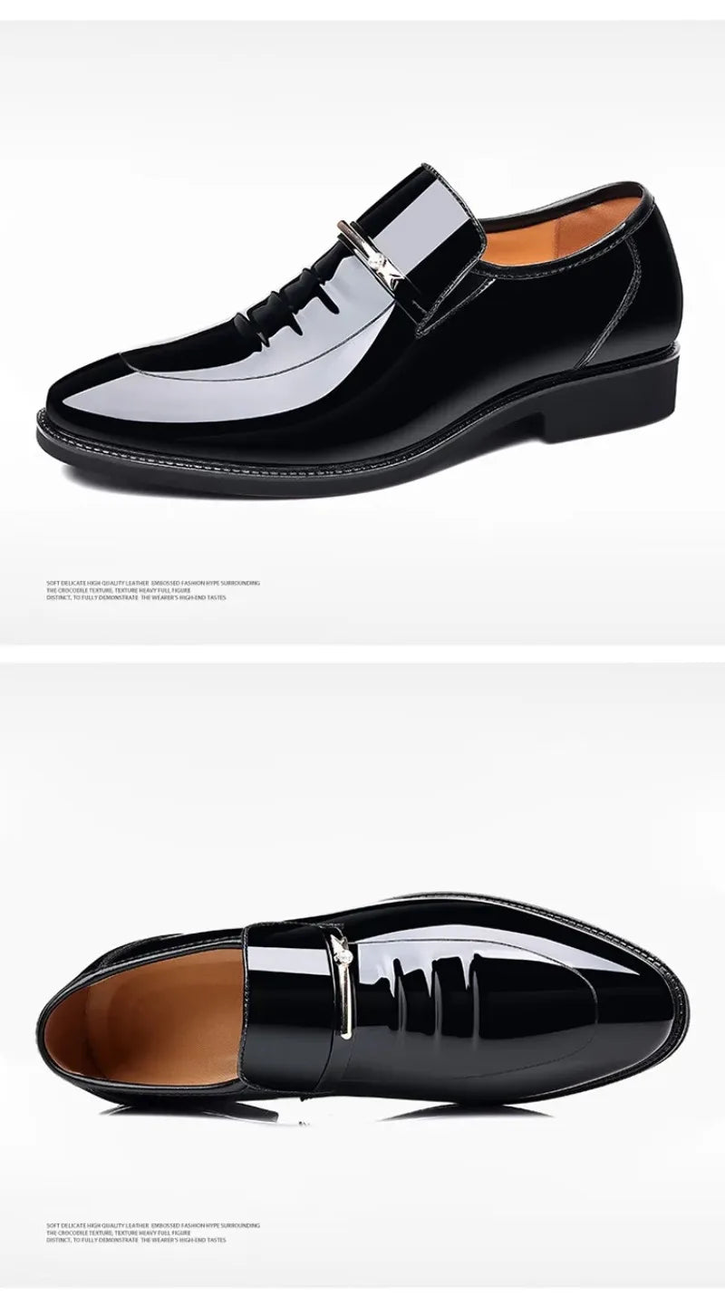 Chaussures habillées pour homme Pointures 38-49, Mocassins formels à haut brillant, Chaussures de mariage de luxe, Chaussures de conduite décontractées et confortables pour hommes