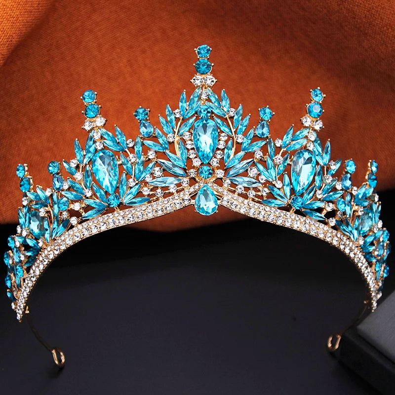 Ensembles de bijoux de mariée pour femmes, diadèmes de mariage et d'anniversaire, et collier ras-du-cou, boucles d'oreilles, accessoires de bijoux de costume de fête de mariée