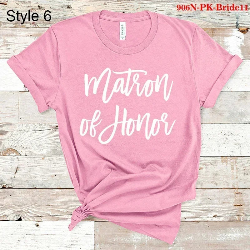 T-shirts de fête prénuptiale EVJF Baby of Honor Mère du marié Jr. Demoiselle d'honneur Mariée Fille de fleurs Brides Babes Team Bride Maid
