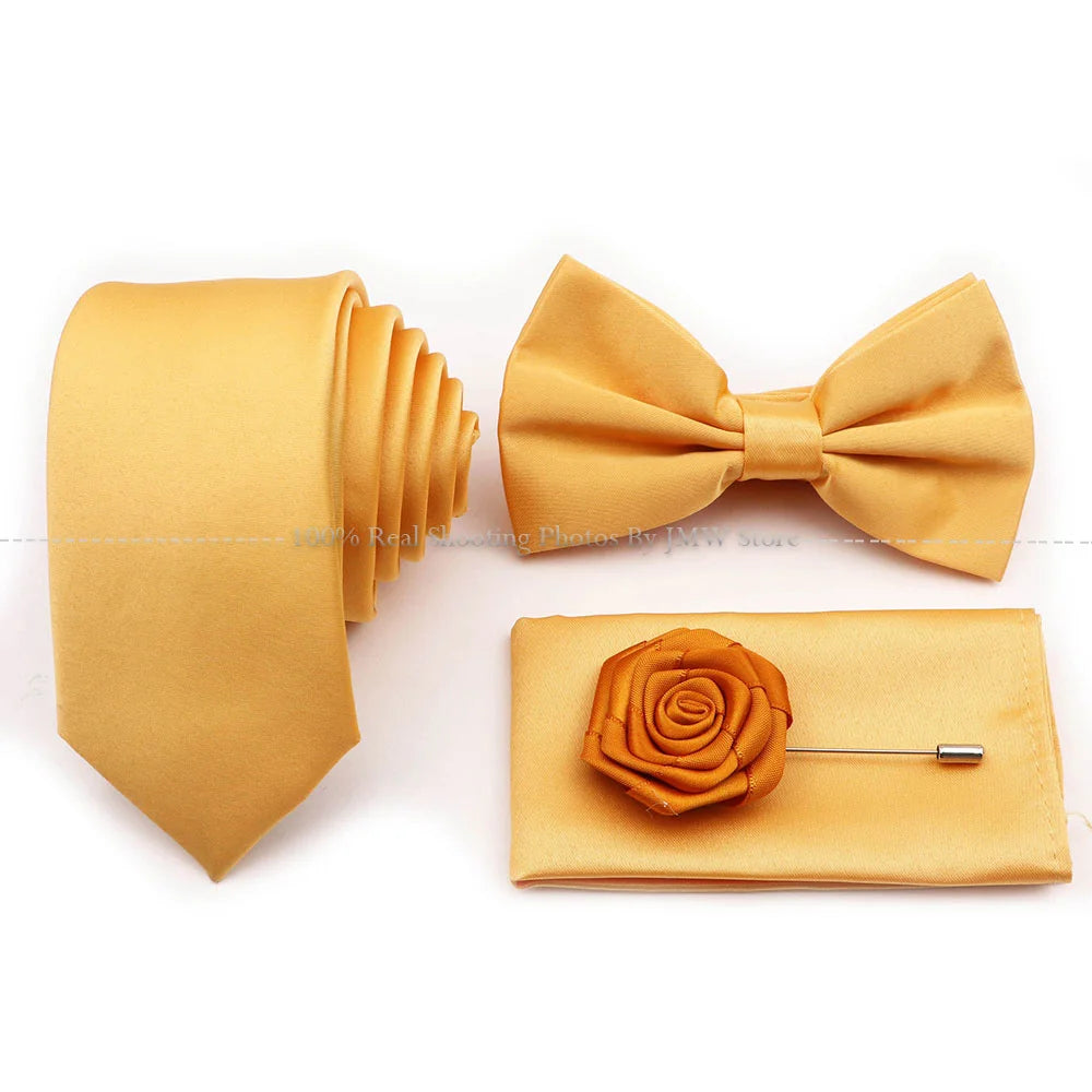 Ensemble cravate et nœud papillon violet bleu sauge vert en polyester, boutons de manchette et broche pour costume de marié, cravate de mariage, accessoire de chemise