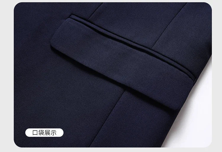 Solid Color Blazer Men's Fashion Business Solid Color British Style Professional Work Groom Wedding Dress Best Man Blazer Jacket