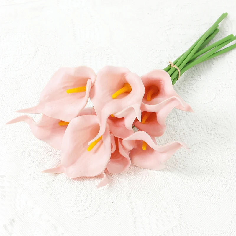 Bouquet de mariée artificiel de callas — 6 tiges, 40 cm