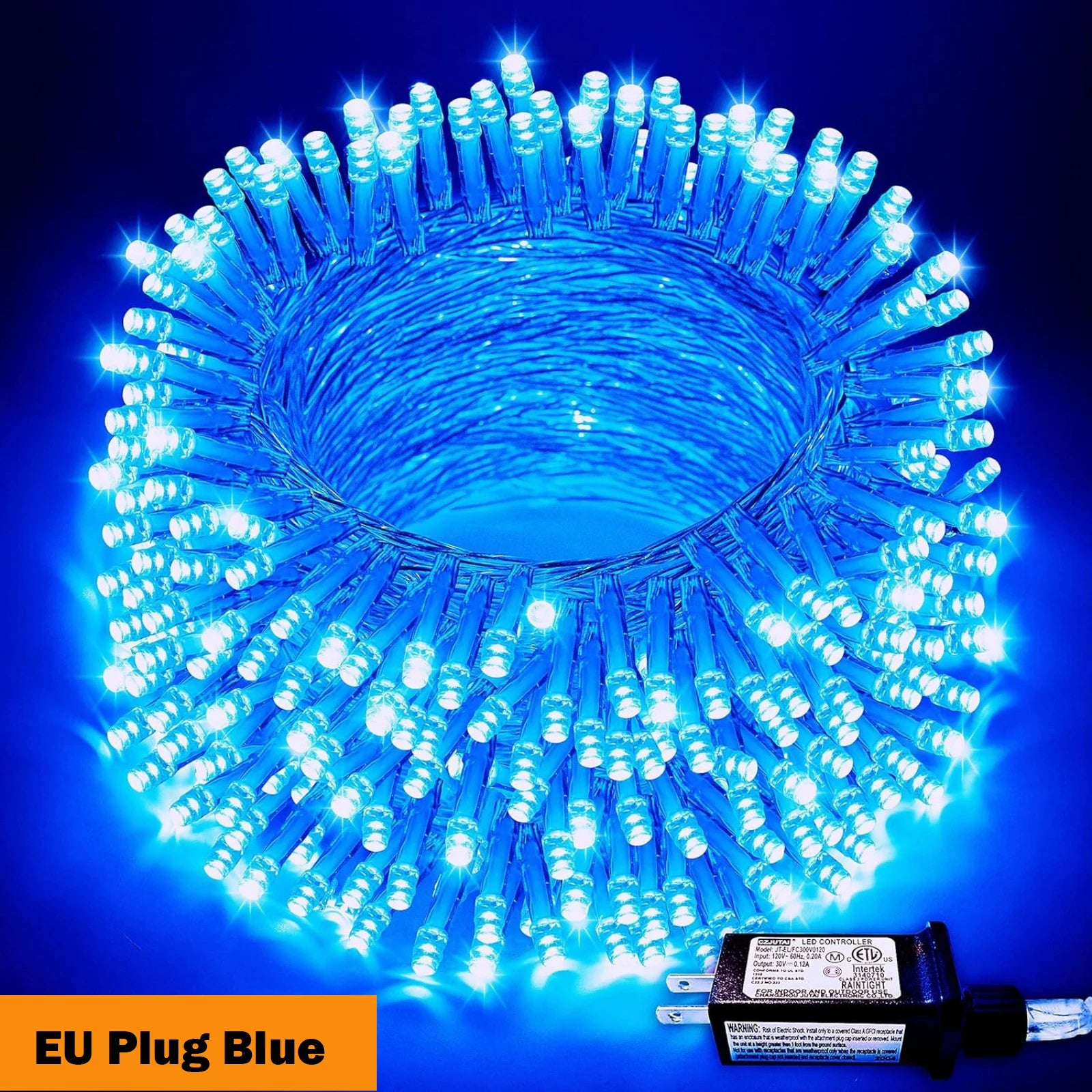 Guirlande lumineuse 24V 100/800LED 8 Modes Étanche Bleu Blanc Chaud RVB Lumières de Noël Fées pour Cour Fête Mariage Décoration