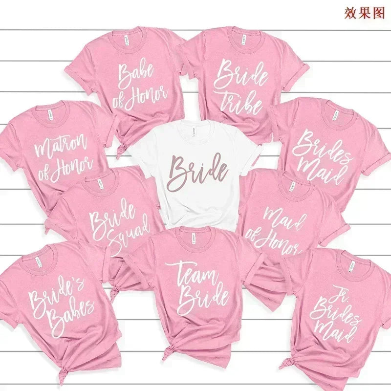 Bridal Bachelor Party T Shirts Baby of Honor Mother of The Groom Jr. Bridesmaid Bride Flowers Girl Brides Babes Team Bride Maid