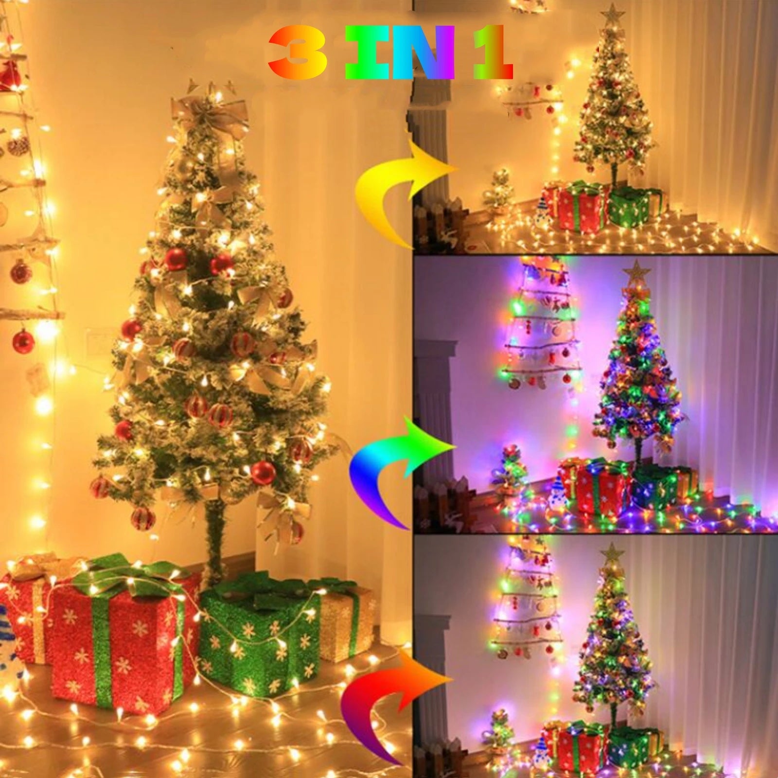 24V 100/800LED String Lights 8 Modes Waterproof Blue White Warm RGB LED Fairy Lights Courtyard Christmas Party Wedding Decor