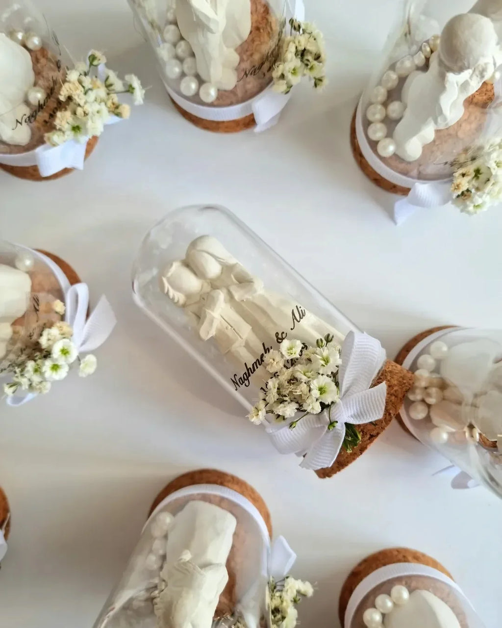 24pcs Glass Cloche Bell Jar with Cork Base - 5 Sizes Display Case for Flowers Mini Bottles Terrarium Home Party Wedding Decor