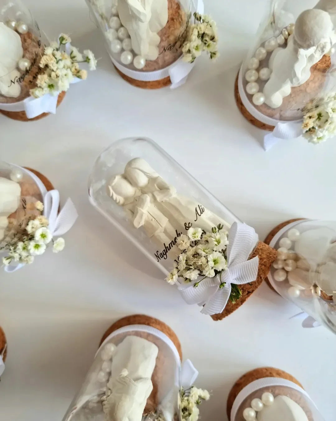 24pcs Glass Cloche Bell Jar with Cork Base - 5 Sizes Display Case for Flowers Mini Bottles Terrarium Home Party Wedding Decor