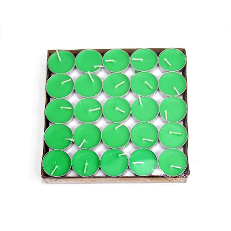 50 bougies chauffe-plat sans fumée à l'achat, mariage, anniversaire, cire flottante inodore, vente en gros en vrac