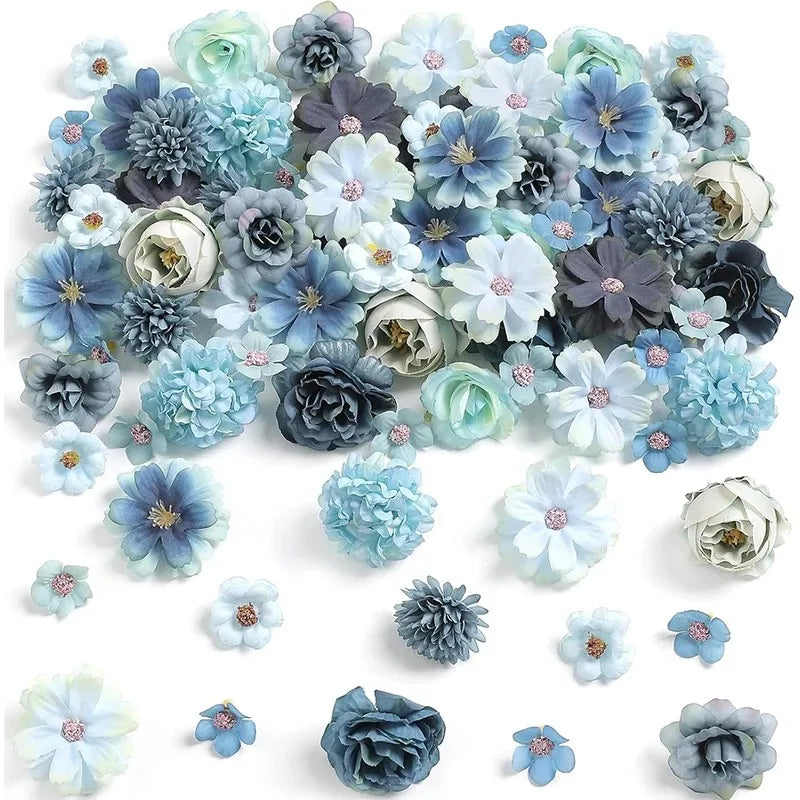 Têtes de fleurs de roses en soie pour mariage et décoration (lot de 20)