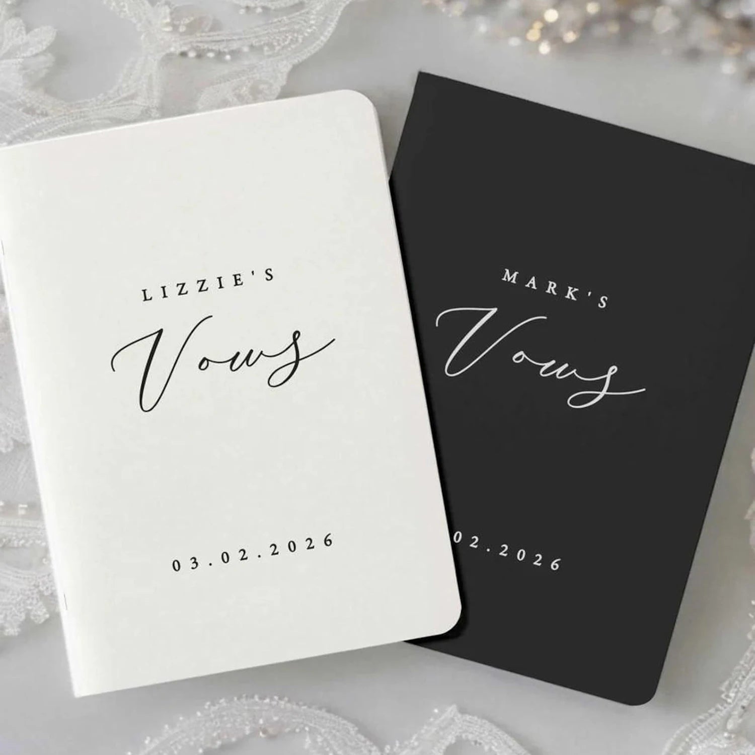 Personalized Wedding Vow Books Bride & Groom Speeches Custom His and Hers Vow Books Wedding Ceremony Decor Engagement Gift