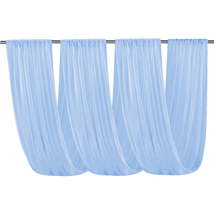 Décoration de plafond de mariage en arche avec rideaux en voile blanc, tissu en gaze, tulle pour la scène de fête, la cérémonie, l'hôtel.
