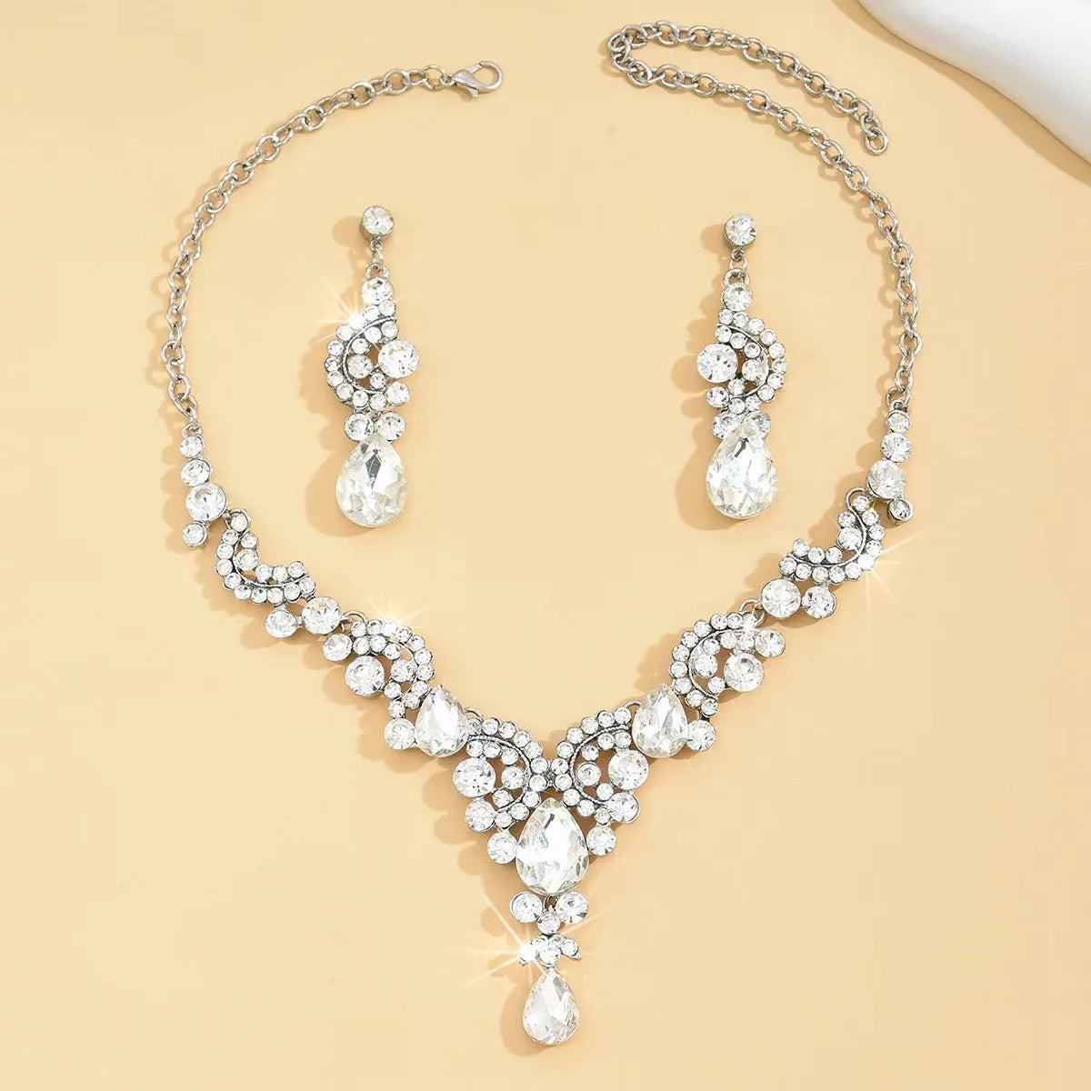 3 pièces accessoires de cheveux de mariée luxueux accessoires de cérémonie de banquet pour femmes mode bijoux de mariée colliers boucles d'oreilles ensembles de couronnes