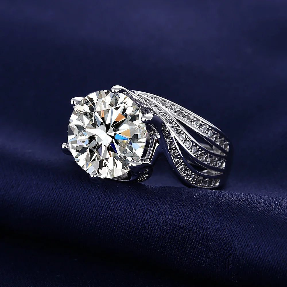 Luxury Moissanite Engagement Ring — 925 Sterling Silver