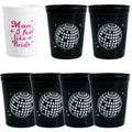 7 gobelets en plastique de fête pour enterrement de vie de jeune fille Disco Cowgirl, fournitures de douche nuptiale d'anniversaire Western Cowgirl, décoration de mariage Let's Go Girls