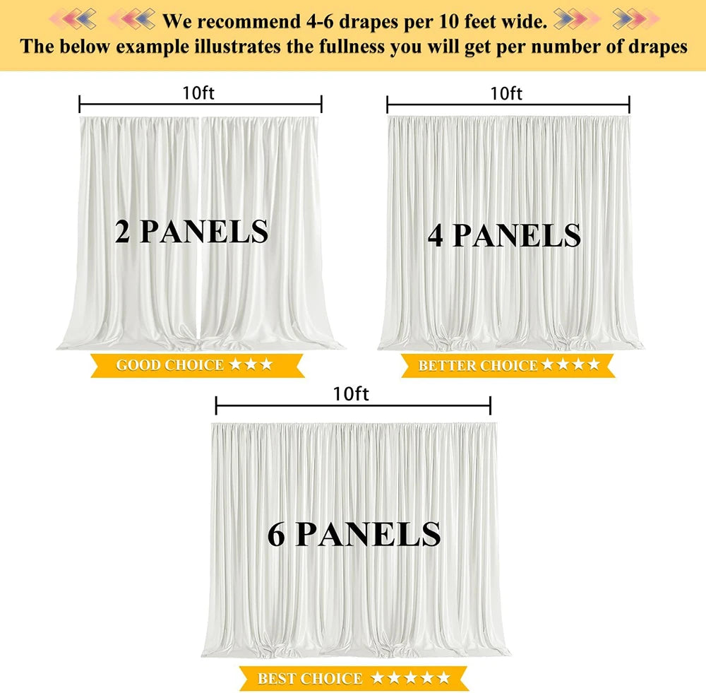Satin Backdrop Christmas Curtains Wrinkle Free Silky Fabric Background Drapes for Baby Shower Birthday Party Prom Wedding Decor
