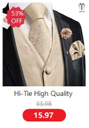 Gilets de costume en soie Hi-Tie pour homme, 4 pièces, tissés, vert sauge uni, gilet, cravate, pochette, boutons de manchette, pour affaires, mariage, robe, veste de taille
