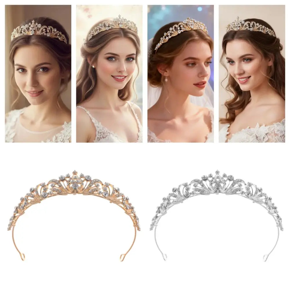 Accessoires pour cheveux Strass Couronnes de mariée Cristal Couronne de mariage élégante Tiaras de princesse légères et tendance Célébrations