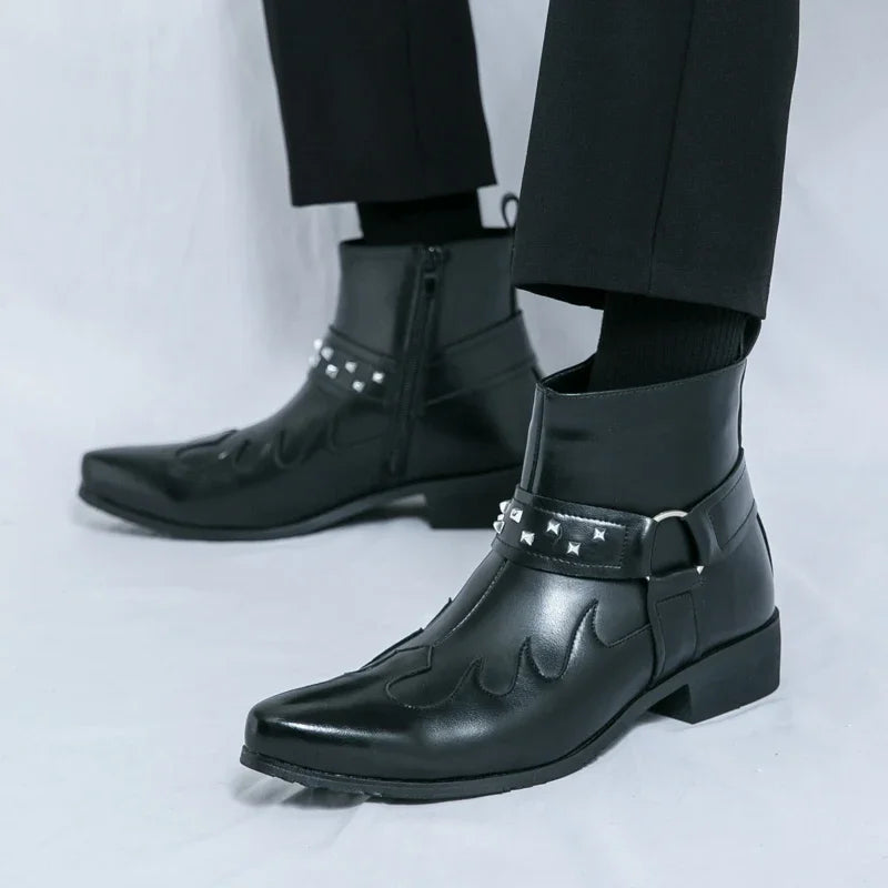 Nouvelle Collection Bottines Homme Chelsea Cuir Décontractées Mode Confortables Bottes Montantes Chaussures de Marche Baskets