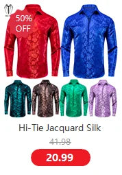 Gilets de costume en soie Hi-Tie pour homme, 4 pièces, tissés, vert sauge uni, gilet, cravate, pochette, boutons de manchette, pour affaires, mariage, robe, veste de taille