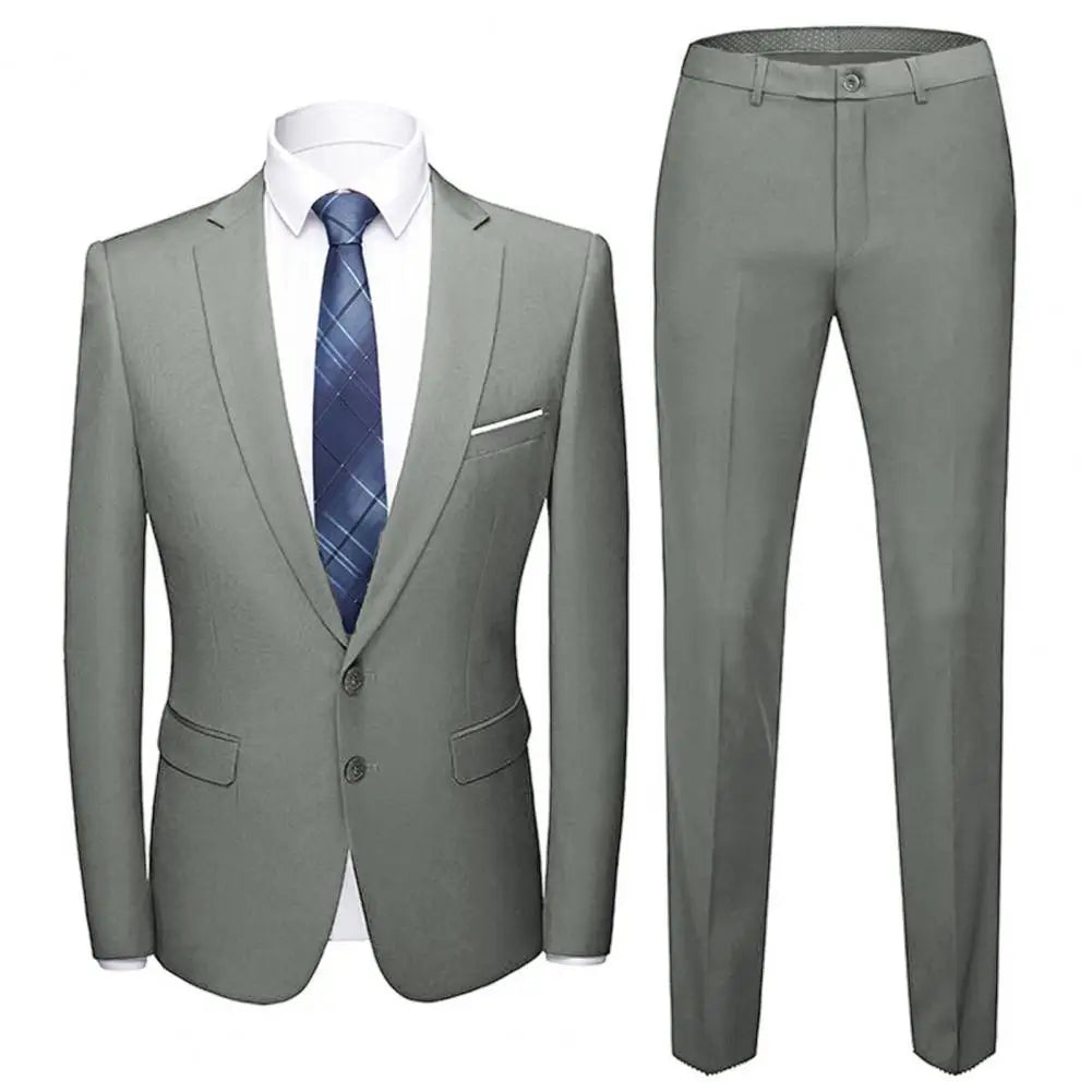 Men's Slim Fit 2-Piece Suit Set | Blazer & Pants | Groom & Wedding Party
