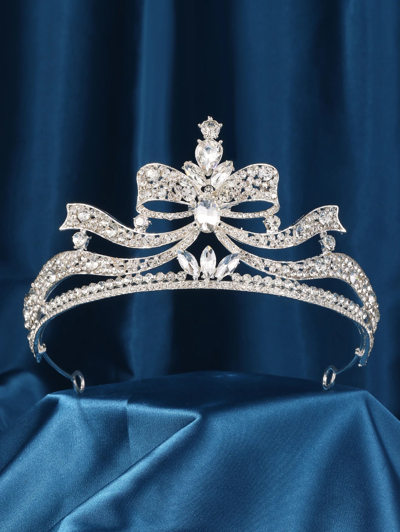 Accessoires pour femmes - Bandeaux de mariage - Bijoux de cheveux pour fiançailles - Serre-têtes en forme de nœud - Tiaras romantiques - Diadèmes de concours de beauté