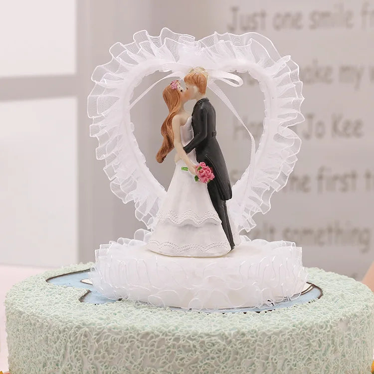 Décorations de gâteau de mariage pour mariés – Cadeau souvenir romantique pour dessert de fête de fin d'année