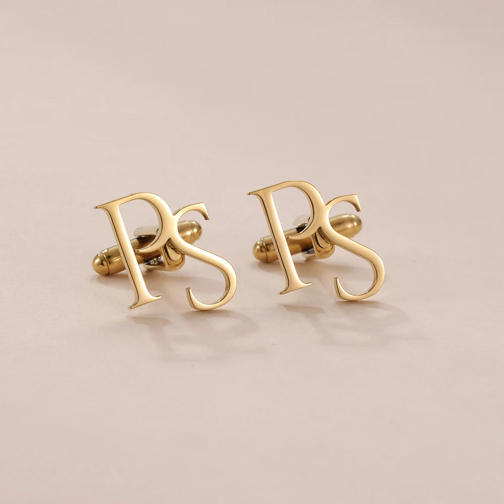 Personalized Initial Cufflinks for Men | Custom Monogram Groom & Wedding Gift