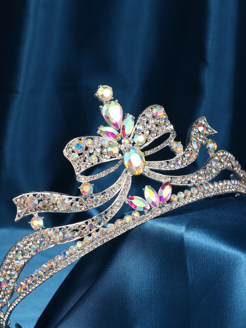 Accessoires pour femmes - Bandeaux de mariage - Bijoux de cheveux pour fiançailles - Serre-têtes en forme de nœud - Tiaras romantiques - Diadèmes de concours de beauté