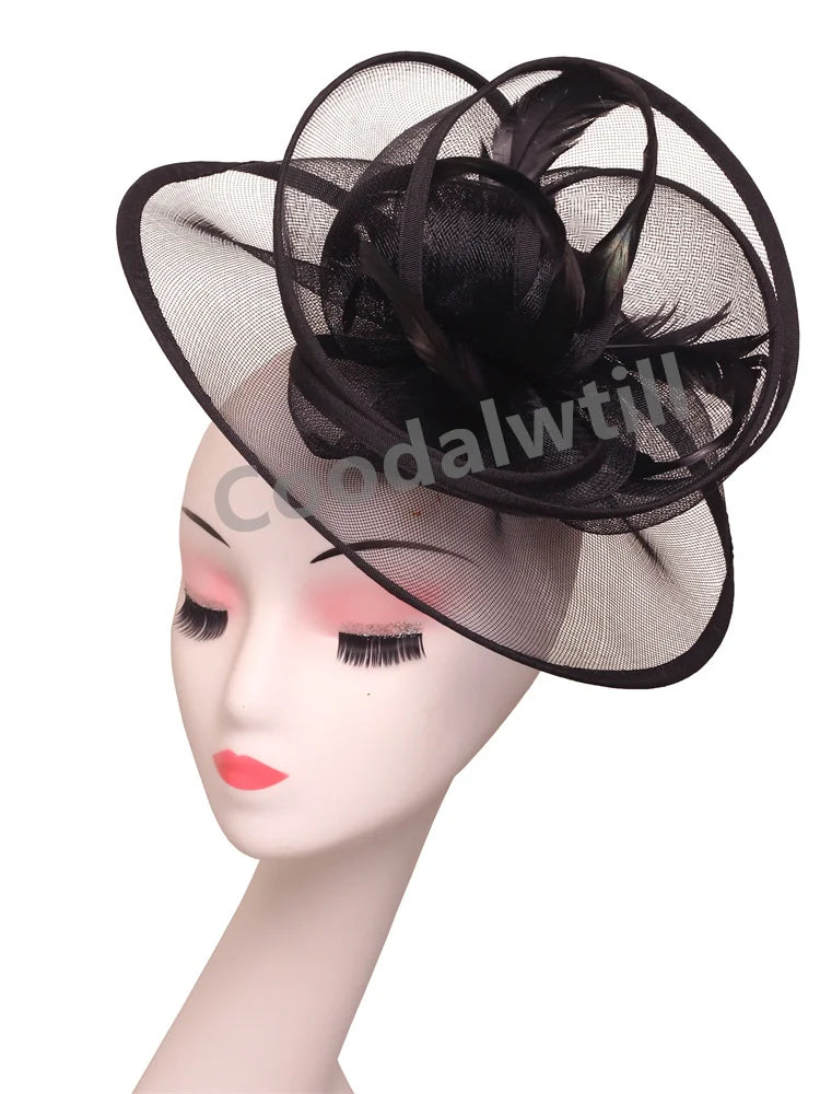 Accessoires de Cheveux de Mariée Voiles en Plumes Chapeaux Fascinators Chapeaux de Cocktail Coiffes Dames Course Occasion Chapeau de Fascinator Bandeau