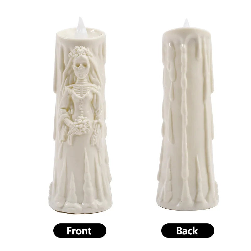 Halloween Skeleton Lamp LED Luminous Candle Horror Decoration Prop Ghost Groom Bride Couple Lamp Ornament Halloween Decor