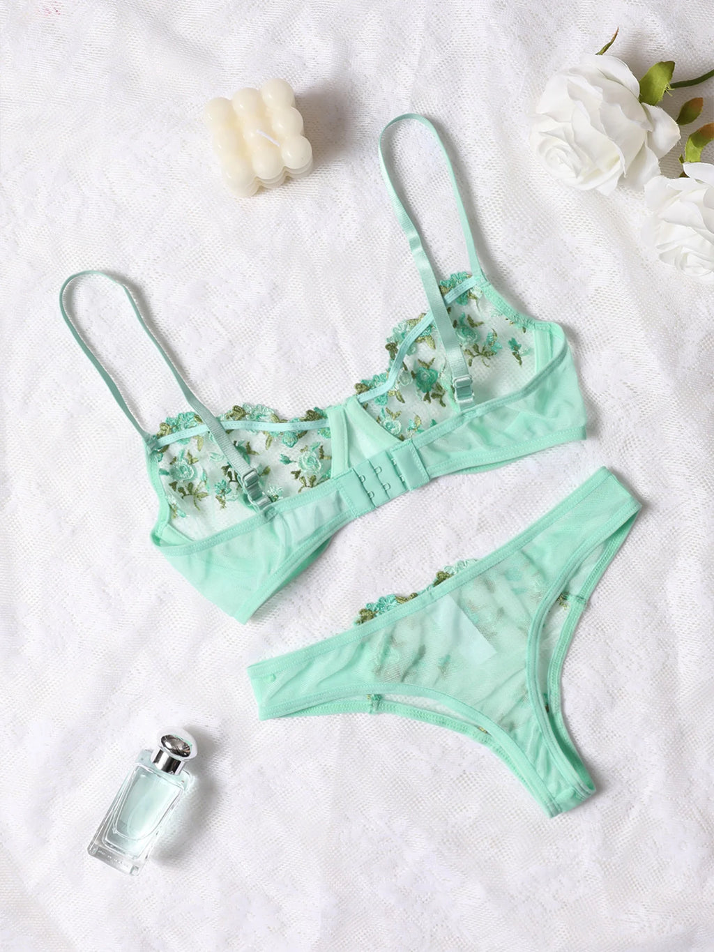 New Candy-colored Fairy Lingerie Underwear Transparent Lace Exotic Set See-Through Delicate Bilizna Sexy Fancy Intimate Push Up