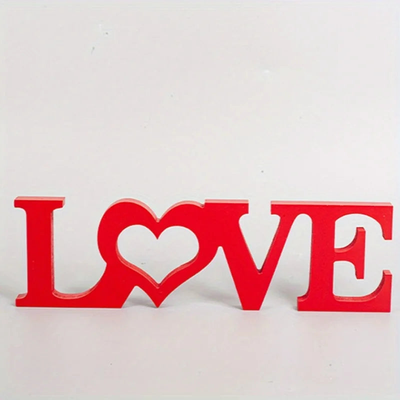 1 pc Décoration « LOVE » en lettres, Articles d'artisanat en bois, Sculptures et Ornements – Parfait pour une décoration de mariage, d'anniversaire, et pour la décoration des lettres