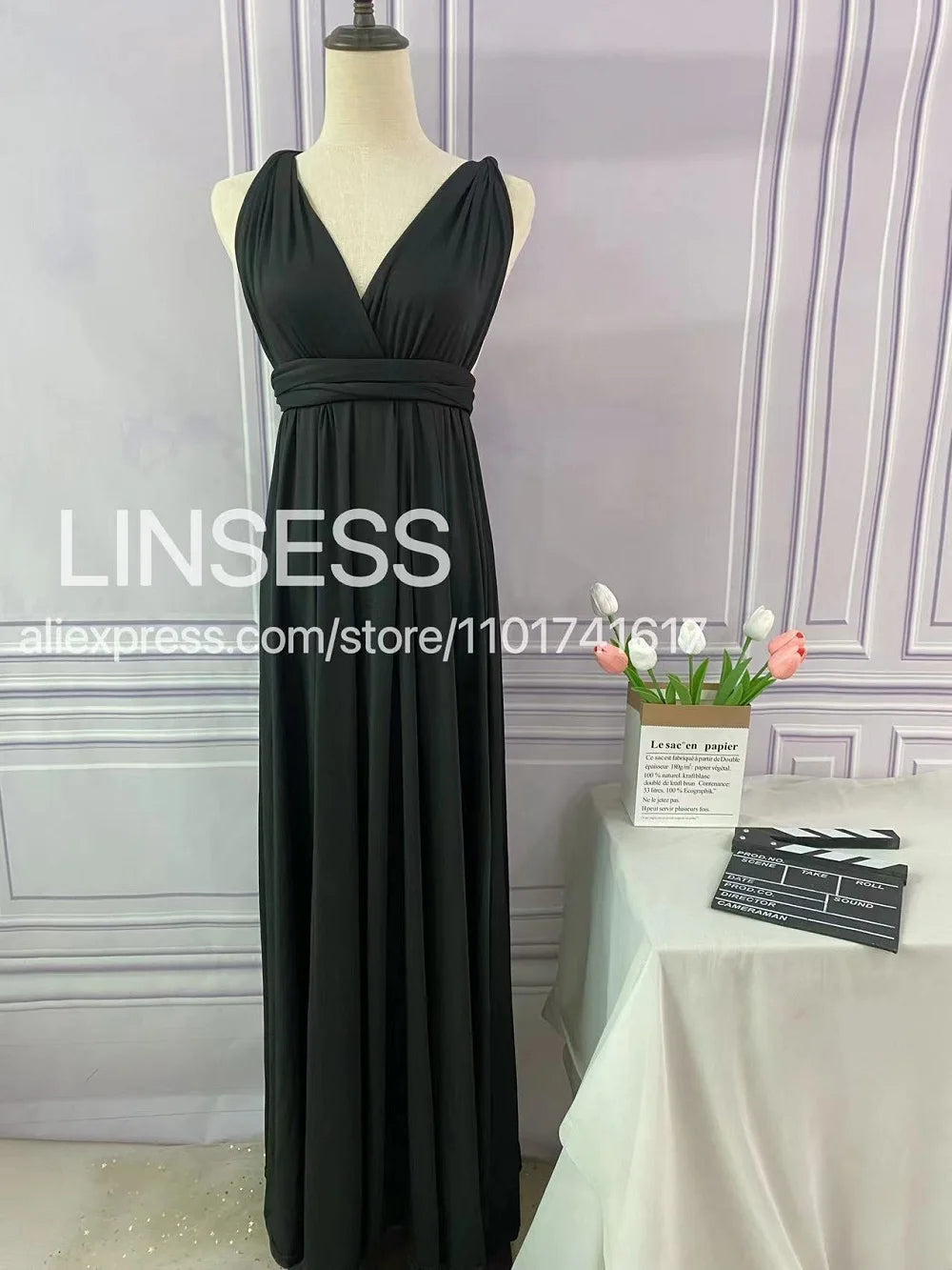 Robe de demoiselle d'honneur, robe longue vert olive de demoiselle d'honneur, robe convertible pour cortège nuptial, robe infinie multivoies, robe sur mesure