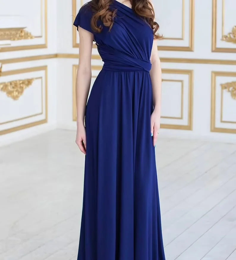 Robe de demoiselle d'honneur, robe longue vert olive de demoiselle d'honneur, robe convertible pour cortège nuptial, robe infinie multivoies, robe sur mesure