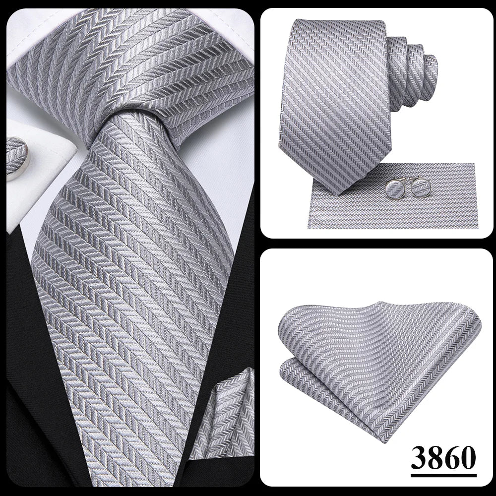 Silk Paisley & Floral Necktie Gift Set | Groom & Groomsmen Wedding Tie with Pocket Square & Cufflinks