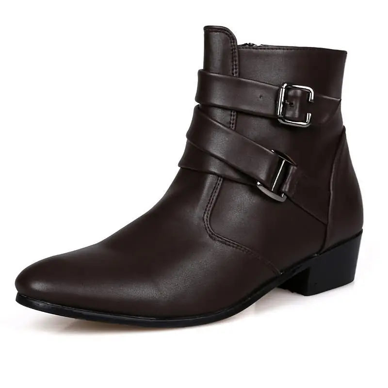 Brand Men's Boots Leather Oxford Dress Shoes Male British Chelsea Shoe Mens Winter Business Point Footwear 2025 Ankle Boots