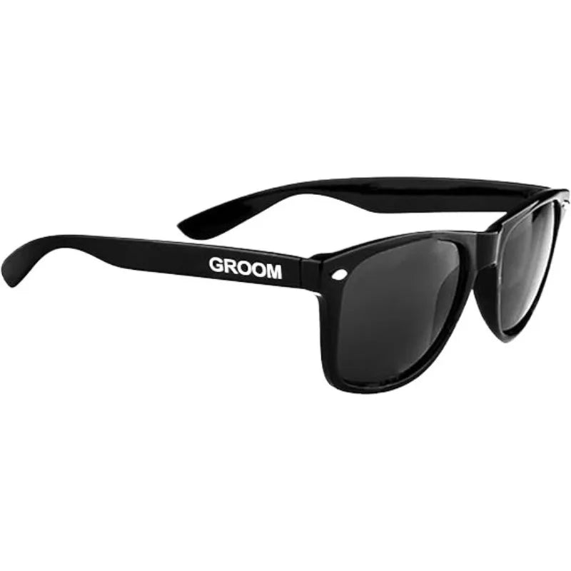 Marié et son équipe – Lunettes de soleil noires élégantes pour l'été, la plage, la piscine, un mariage, un enterrement de vie de garçon, des articles de décoration, des cadeaux pour hommes