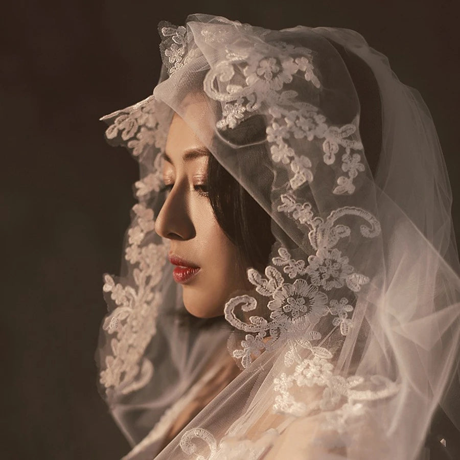 Nouveauté Voiles de mariée en dentelle ivoire blanc Voiles de mariée Bode pour la mariée Accessoires de mariage Velos de novia Velo novia