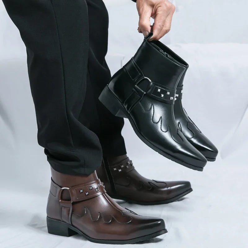 Nouvelle Collection Bottines Homme Chelsea Cuir Décontractées Mode Confortables Bottes Montantes Chaussures de Marche Baskets