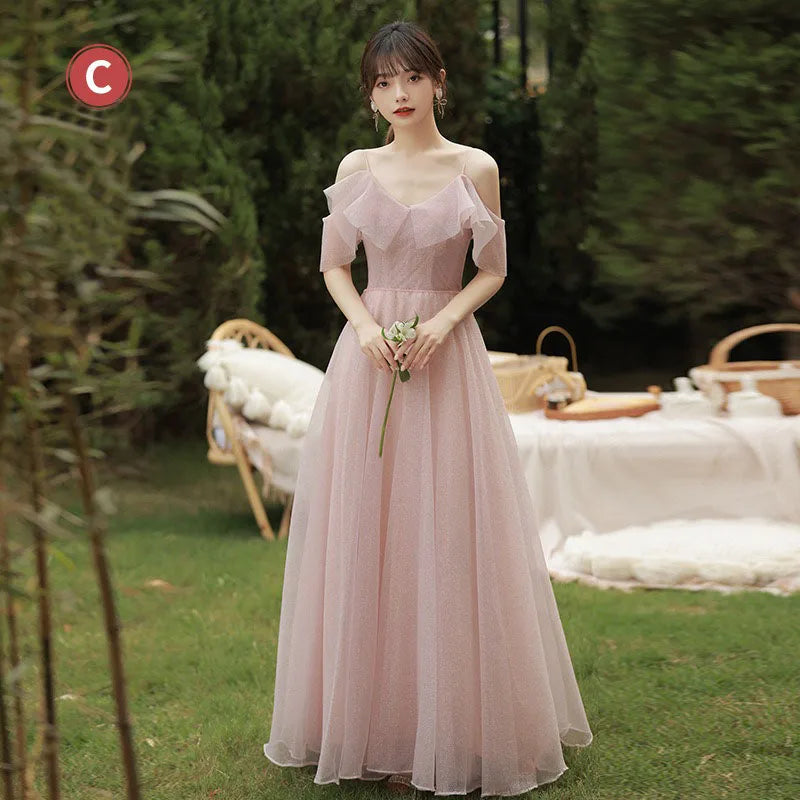 Robe de demoiselle d'honneur féerique printemps-été 2026 pour sœurs minces, robe de soirée de mariage élégante