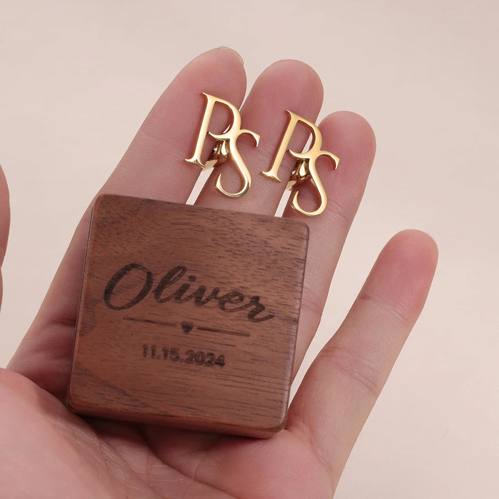 Personalized Initial Cufflinks for Men | Custom Monogram Groom & Wedding Gift