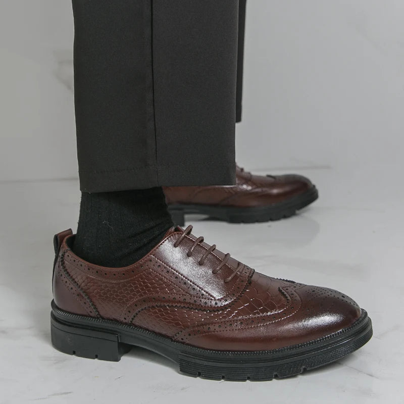 Chaussures classiques de mariage en cuir pour hommes Richelieu Chaussures habillées d'affaires de haute qualité pour hommes Chaussures de bureau pour homme pour fête, événements sociaux ou occasions formelles