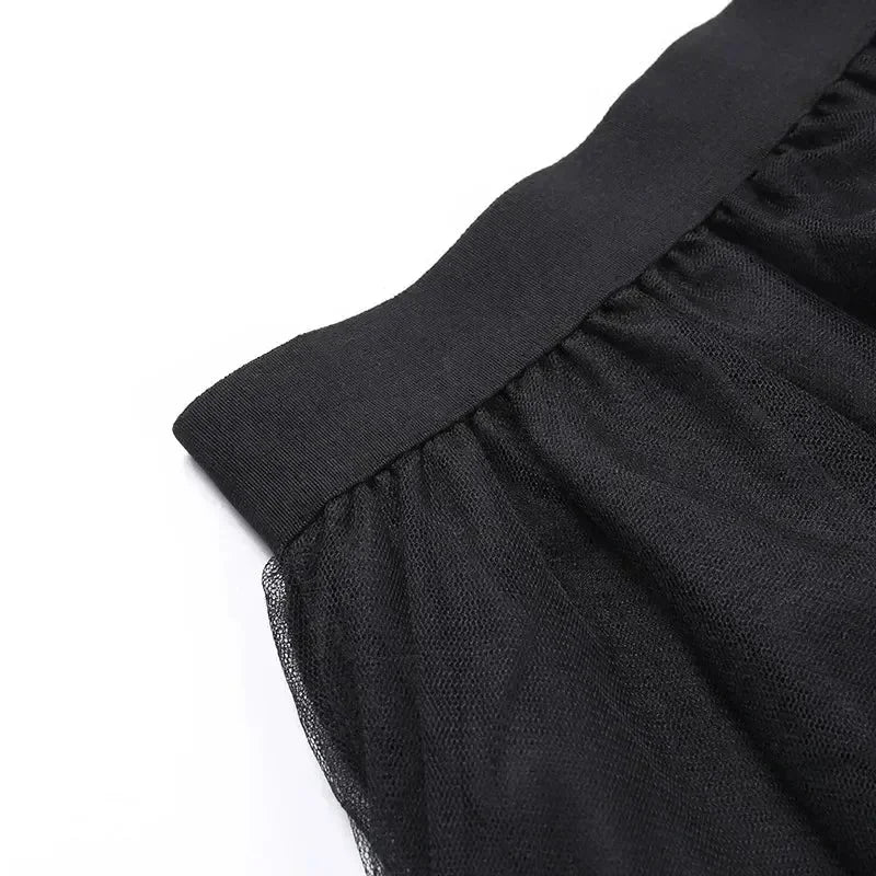 Jupes décontractées Punk Sexy en maille taille haute irrégulière pour femmes, nouvelle jupe polyvalente de style gothique européen et américain pour l'été