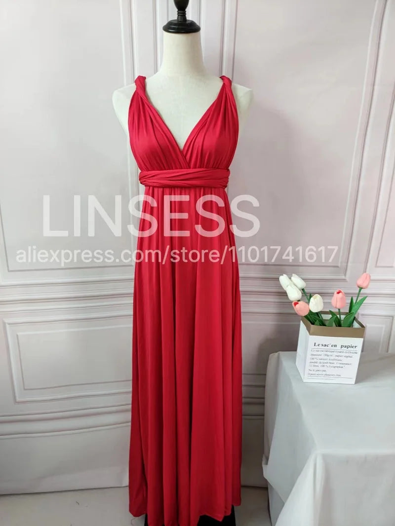 Robe de demoiselle d'honneur, robe longue vert olive de demoiselle d'honneur, robe convertible pour cortège nuptial, robe infinie multivoies, robe sur mesure