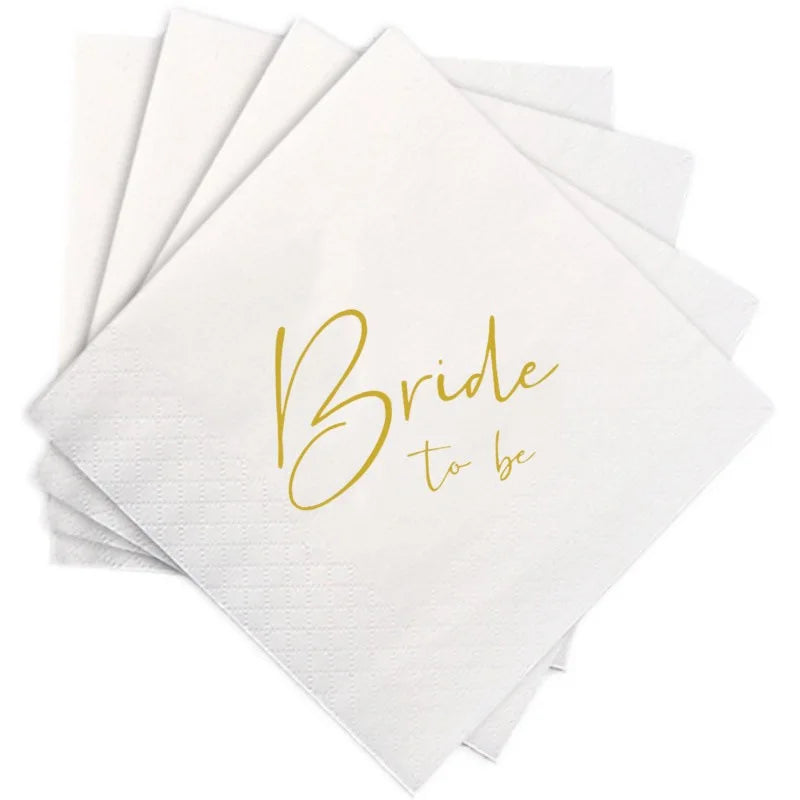 50 serviettes de table « Bride to be » pour dîner de mariage, décoration d'ambiance, décoration de fête de fiançailles, serviette de mariage